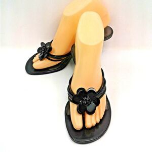 Cato Womens Black 2.5" Heel Sandals/Mules w/Circular Toe Decoration Size 7